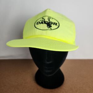 Dacor Scuba Diving Hat Cap Outdoors Casual Neon‎ Yellow Nylon Vintage Rope Snap